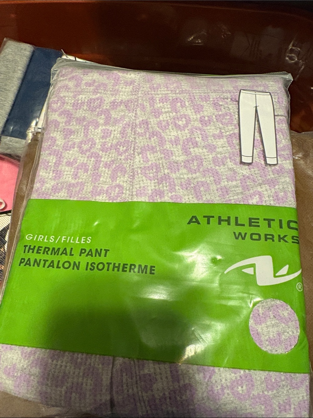 Athletic Works Girls' Lilac Patterned Thermal Joggers
